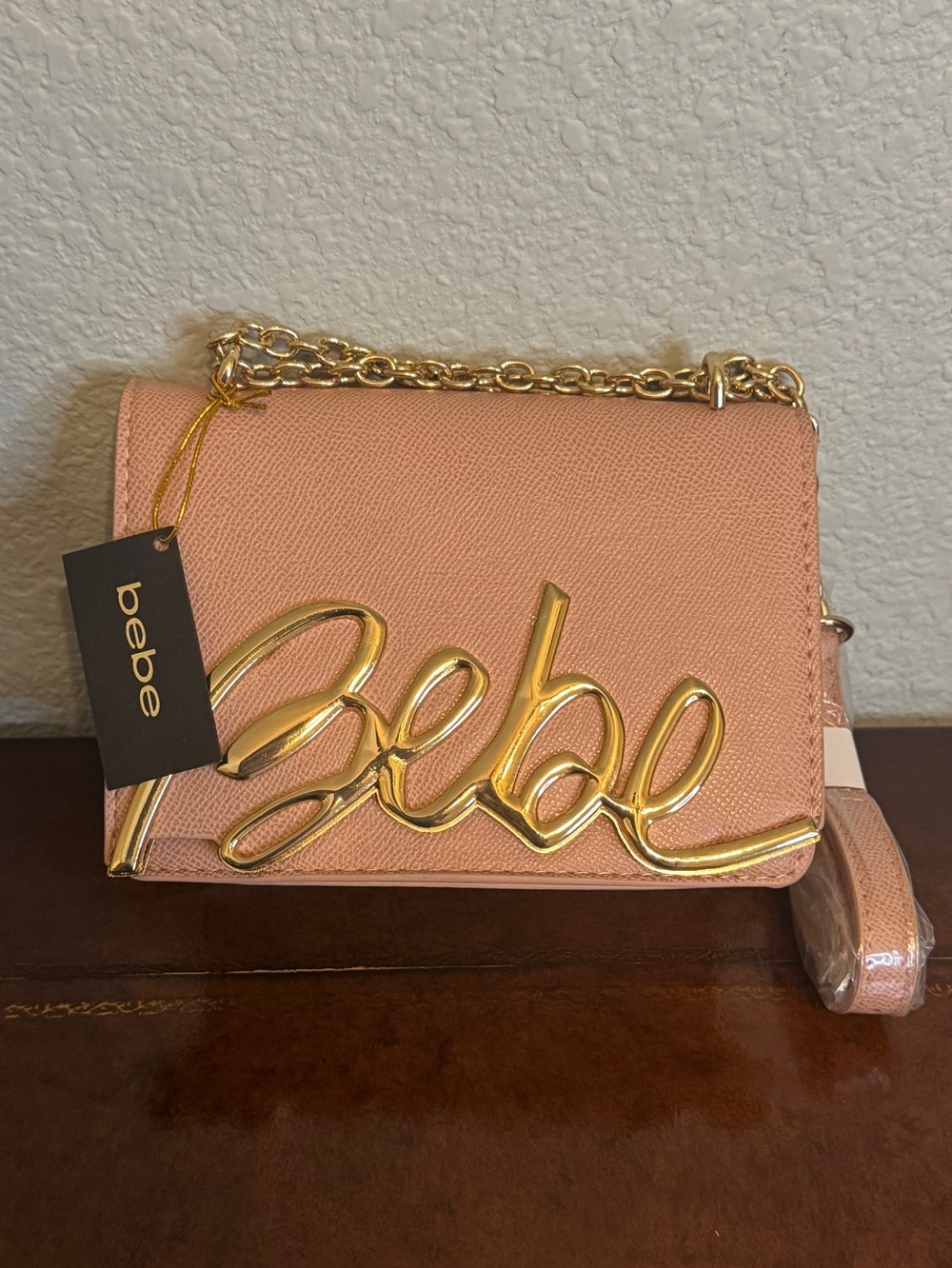 Bebe Gabriel Saddle Crossbody Bag Blush